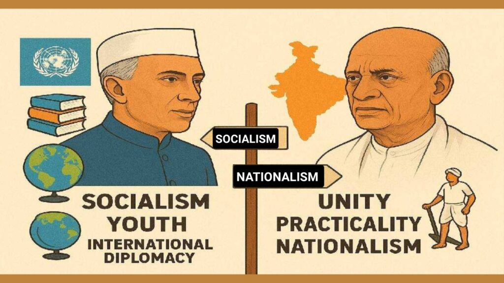 नेहरू और पटेल की विचारधारा की तुलना