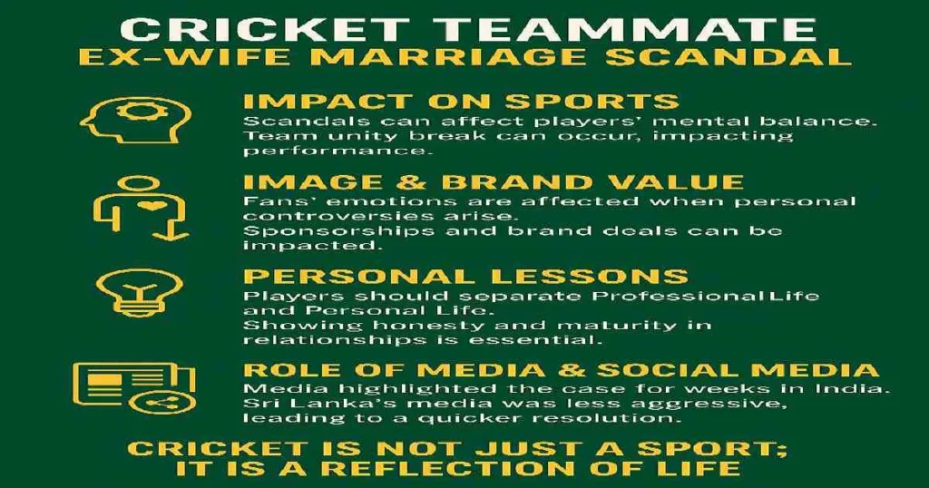 Cricket teammate ex-wife marriage scandal impact on players career media and fans