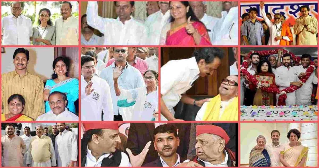 wp-bharat-rajneeti-parivarvad-symbolic-collage.webp भारत की प्रमुख राजनीतिक वंश परंपराओं का प्रतीकात्मक चित्रण