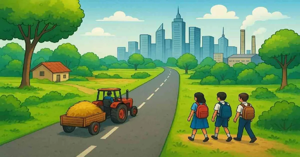 सड़क का महत्व – गांव से शहर तक विकास और शिक्षा की राह।