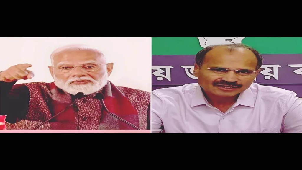 अधीर रंजन चौधरी प्रधानमंत्री मोदी से मुलाकात करते हुए, बंगाली प्रवासी मुद्दों पर चर्चा।